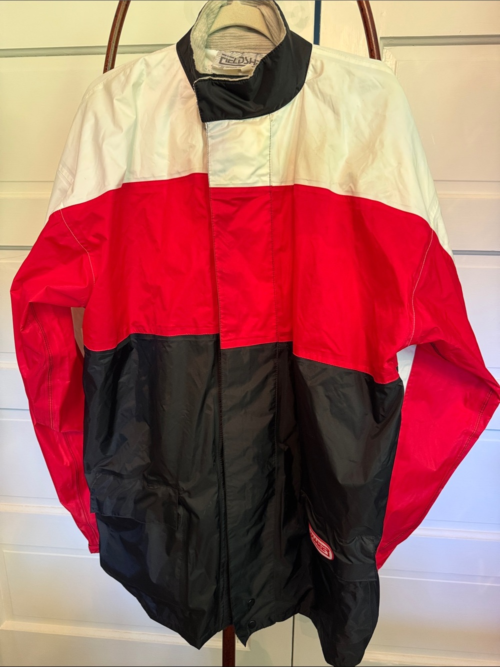 Fieldsheer Rain Guard Motorcycle Rain Jacket XXL Waterproof Red Black Shell